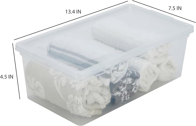 Simplify Storage Bins with Lids | Dimensions: 13.23"x 7.5"x 4.5" |6 Pack| - Image 3
