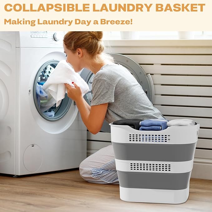 OOAMBB 43L Collapsible Plastic Laundry Basket - Image 2