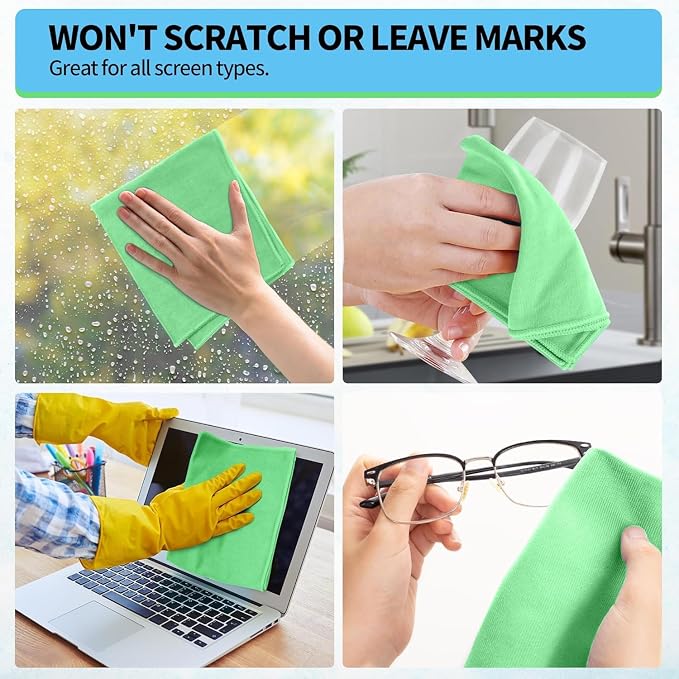 Microfiber Cleaning Cloth, 6 Pack Glasses Cleaning Cloth, Streak Free Lint Free - Image 6