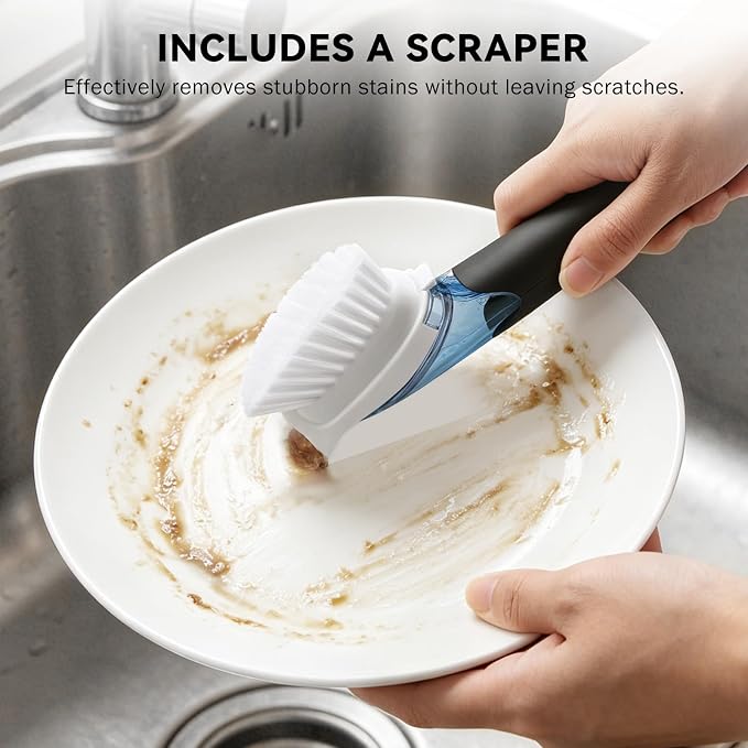 SetSail Dish Brush with Soap Dispenser, Stiff Bristles Dish Scrubber Set | - Image 4