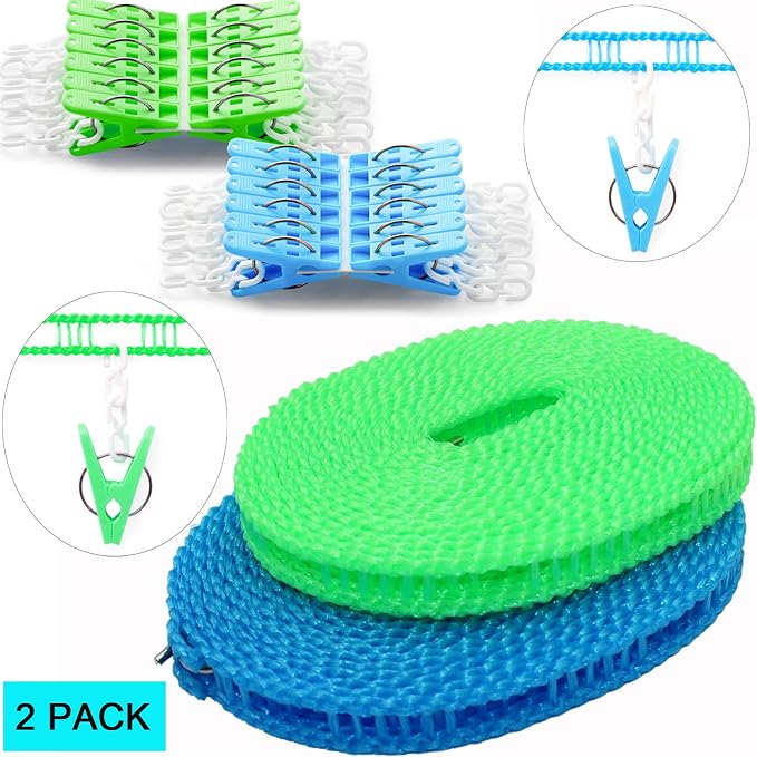 Foshine Clotheslines 2 Pack, Drying Rope - Image 2