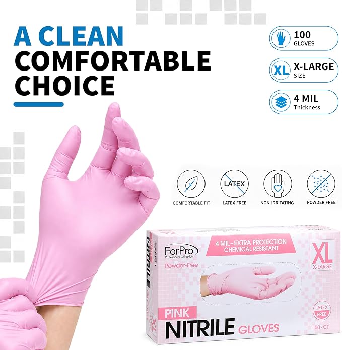 ForPro Disposable Nitrile Gloves, Chemical Resistant, Powder-Free, Latex-Free - Image 7