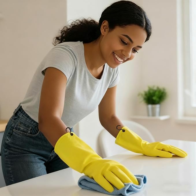 Dishwashing Rubber Gloves for Cleaning – 4 Pairs Kitchen Gloves - Image 3