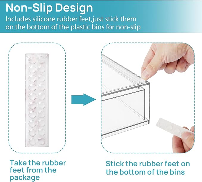 Vtopmart Clear Stackable Storage Drawers Set of 8, Plastic Organizer Bins | - Image 8