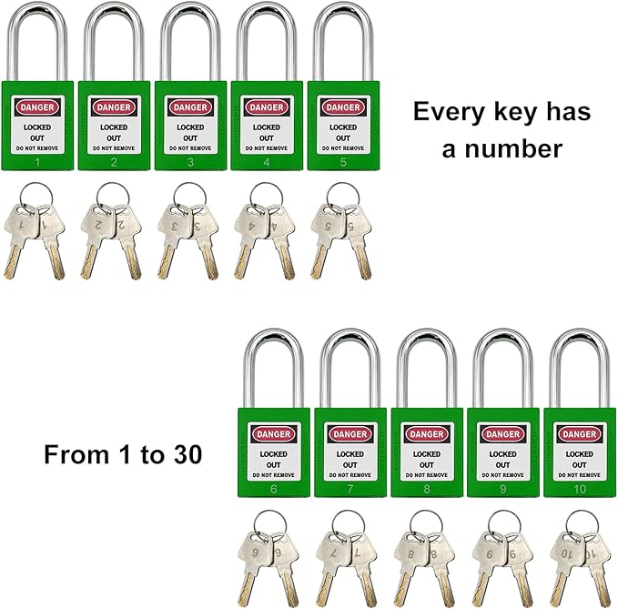 Lockout Tagout Locks, Safety Padlocks, Loto Locks Keyed Differently Lock Out Tag Out Device Plastic with Lockout TagOut Tags Kits