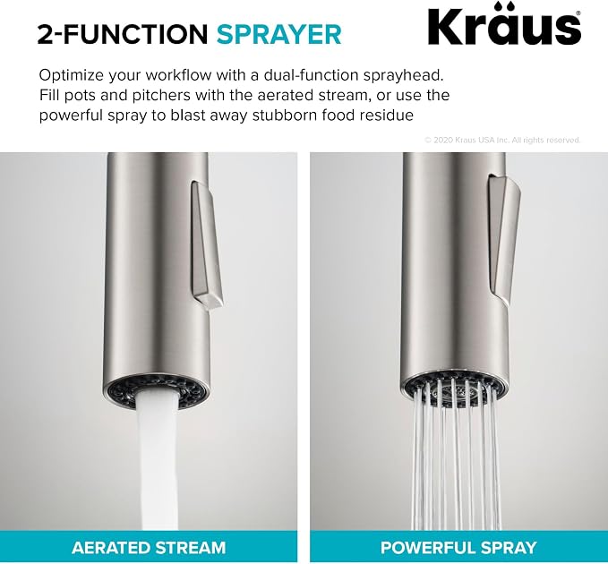 KRAUS Spot Free Stainless Steel Pull Down Kitchen Faucet KPF-2820SFS | - Image 9