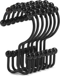 Shower Curtain Hooks, Goowin Shower Curtain Rings, Stainless Steel Black Shower by Goowin