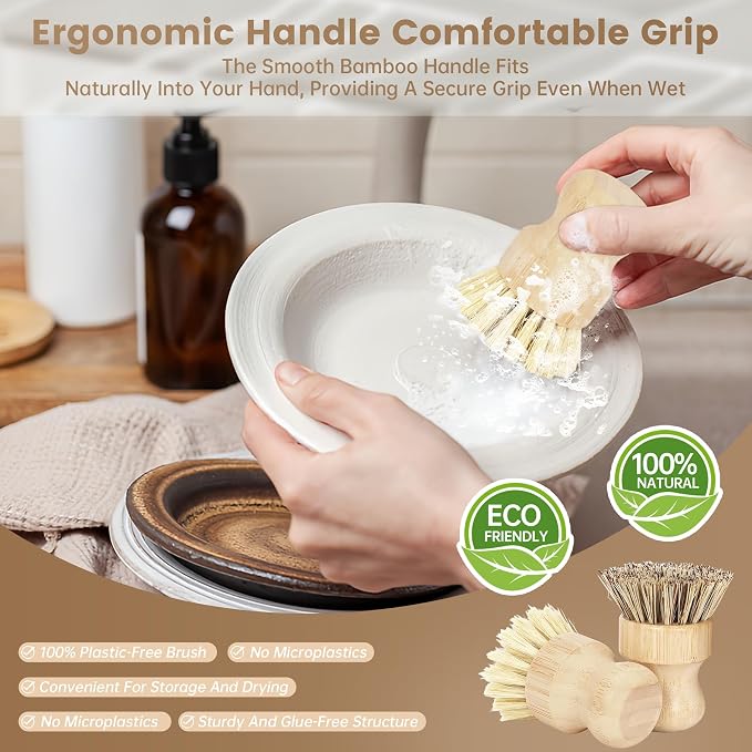 DEBETOOL Bamboo Dish Brush - Image 4
