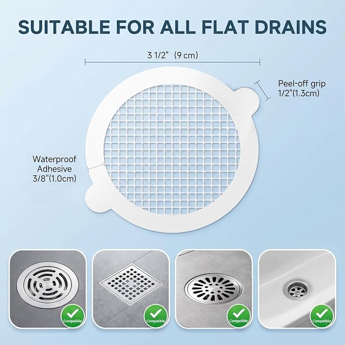 40 Pack Disposable Shower Drain Hair Catcher Stickers - Image 4