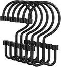 Amazer Black Shower Curtain Hooks, Rust-Resistant Metal Shower Hooks, Cylinders by Amazer