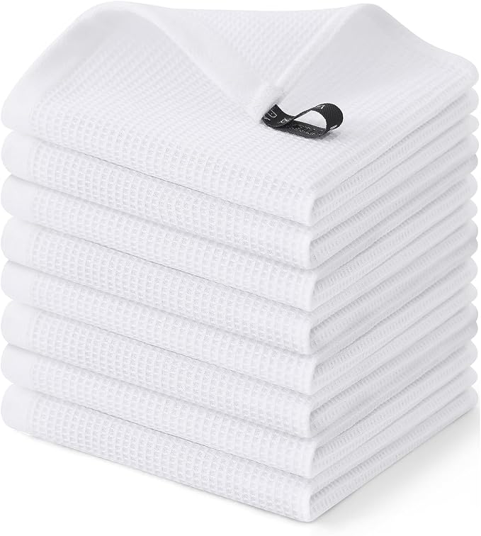 Homaxy 100% Cotton Waffle Weave Dish Cloths, 8 Pack by Homaxy