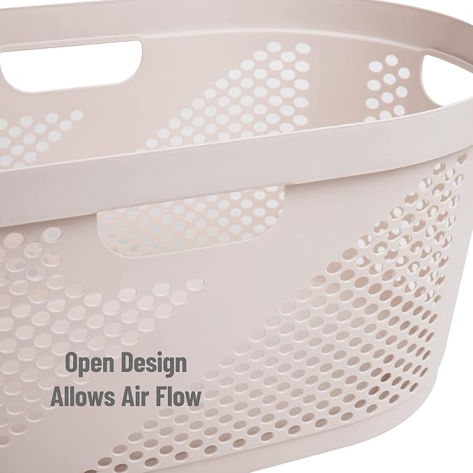 Mind Reader 40L Laundry Basket, Clothes Hamper, Premium Wicker Design - Image 4