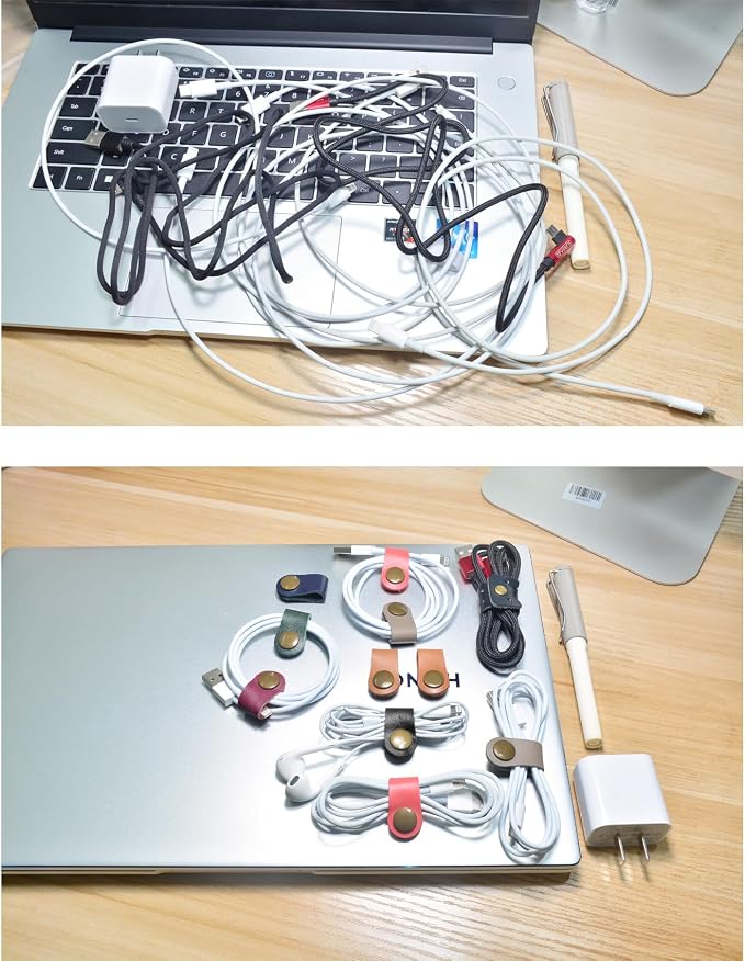 CAILLU Leather Cord Organizer, Cable Ties - Image 8