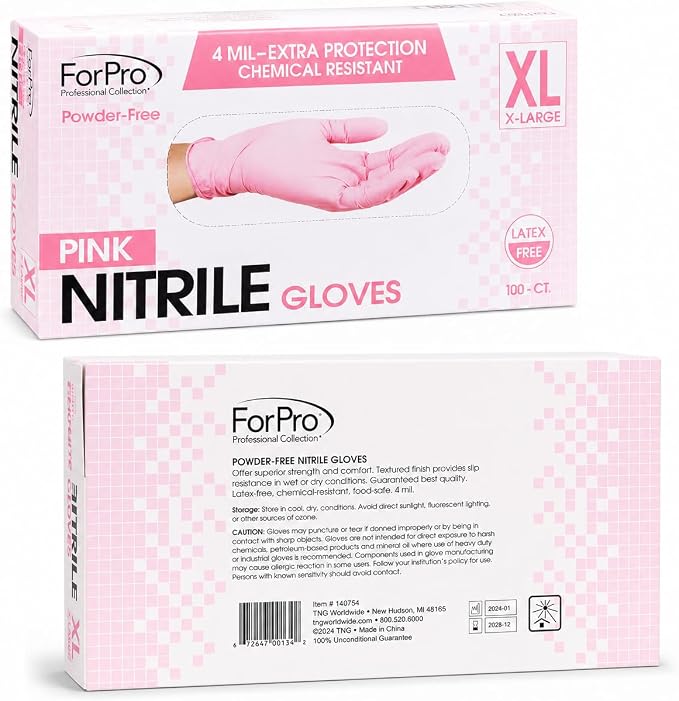 ForPro Disposable Nitrile Gloves, Chemical Resistant, Powder-Free, Latex-Free - Image 2