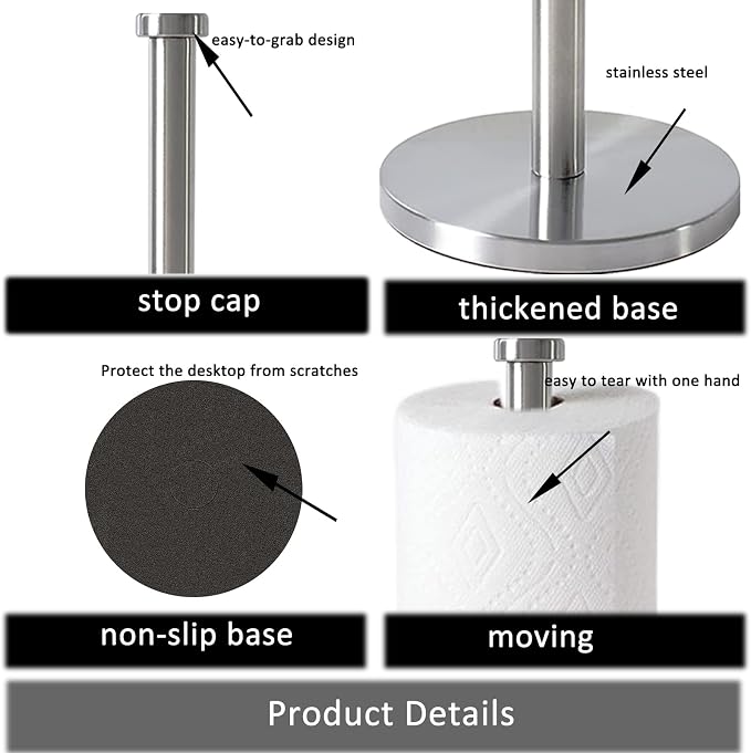 Silver Standing Paper Towel Holder - Image 3