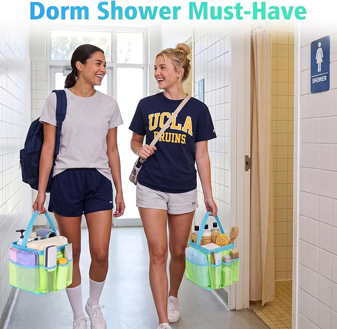 EUDELE Mesh Shower Caddy Portable, 8-Pocket Large Capacity, Quick Dry, Easy - Image 2
