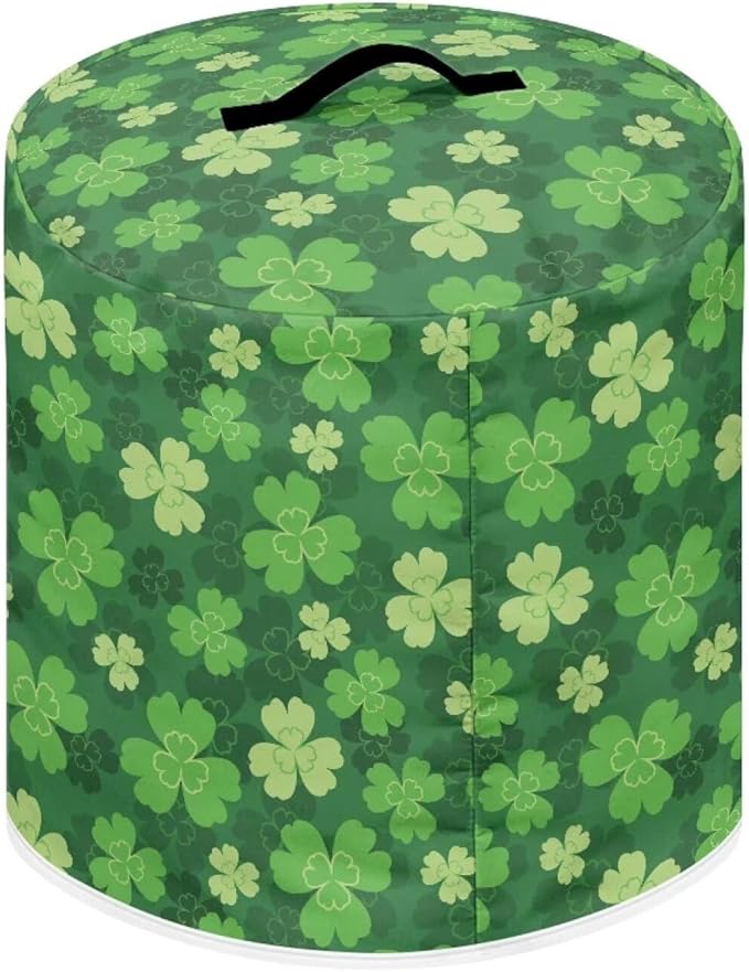 Four Leaf Clover Shamrock Print Dust Cover for 8 Quart Instant Pot, St. Patrick's Day Dust Proof Pressure Cooker Cover Electric Appliance Cover Air Fryer Accessories with Pocket and Handle