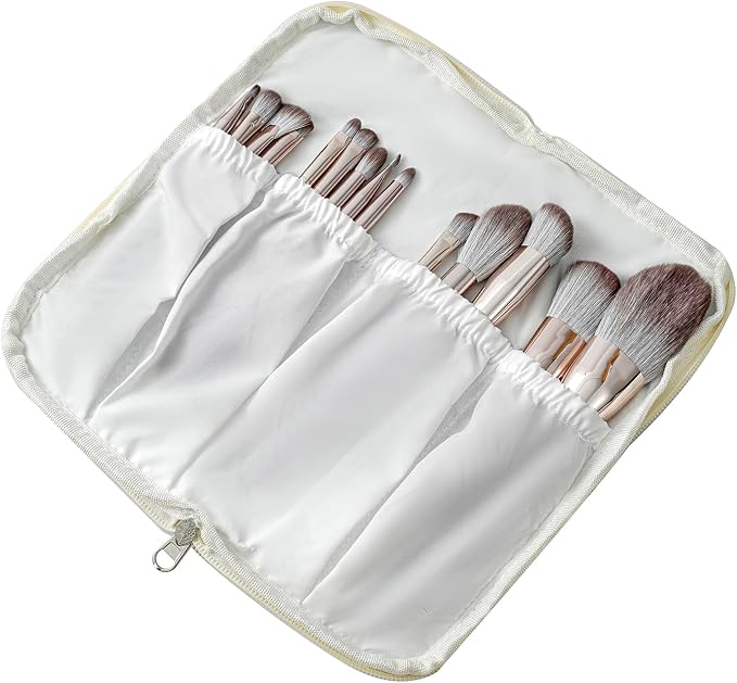 JOVAKIT Quilted Makeup Brush Holder Travel Cosmetic Bag - Image 3