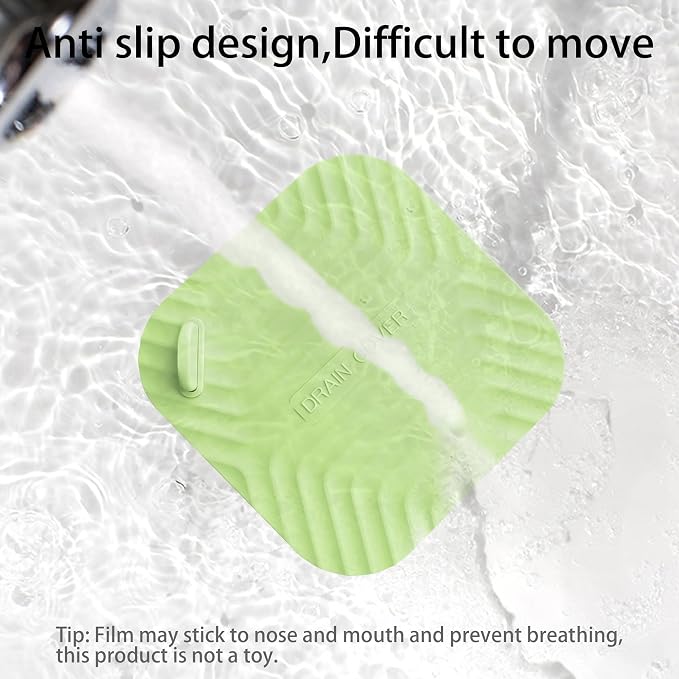 2 Pcs Green Shower Drain Cover Tub Stopper | Sewer Anti-Odor Mat Deodorizing - Image 6