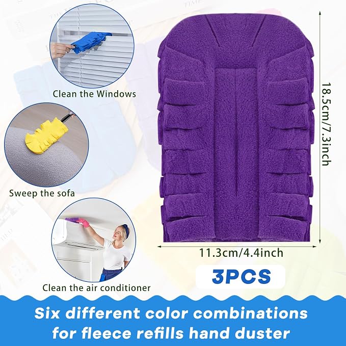 Zubebe 3 Pcs Reusable Duster Refills Fleece - Image 2
