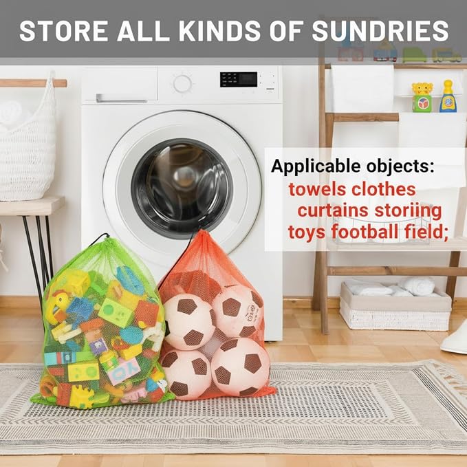 Berlune 12 Pcs 32 x 24 in Large Laundry Bag Colorful Extra Large Mesh Laundry - Image 7