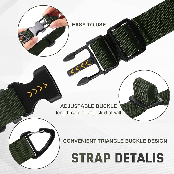 6 Pack Adjustable Extension Cord Holder Straps, Dark Green | 17 In Extension - Image 3