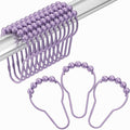 Shower Curtain Hooks, Rust Resistant Purple Shower Curtain Hooks by Amazer