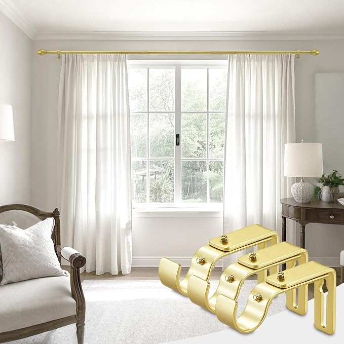 LLPJS Curtain Rod Bracket Adjustable, Drapery Rod Holder Hooks Support Hangers - Image 5