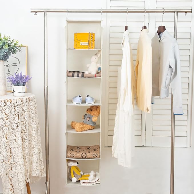 6 Shelves Hanging Closet Organizer, 2 Pack Hanging Storage - Image 5