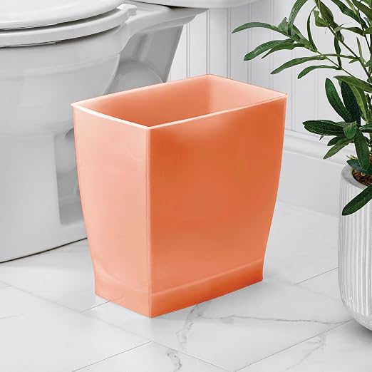 iDesign Small Plastic Bathroom Trash Can, Slim Rectangle - Image 3