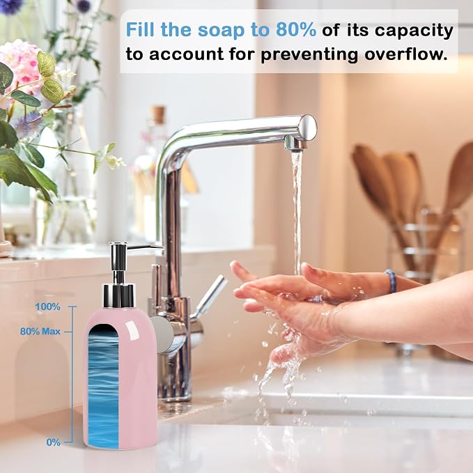 Natheeph Soap Dispenser for Bathroom/Kitchen Fill Hand Soap/Dish Soap, 14OZ | - Image 3