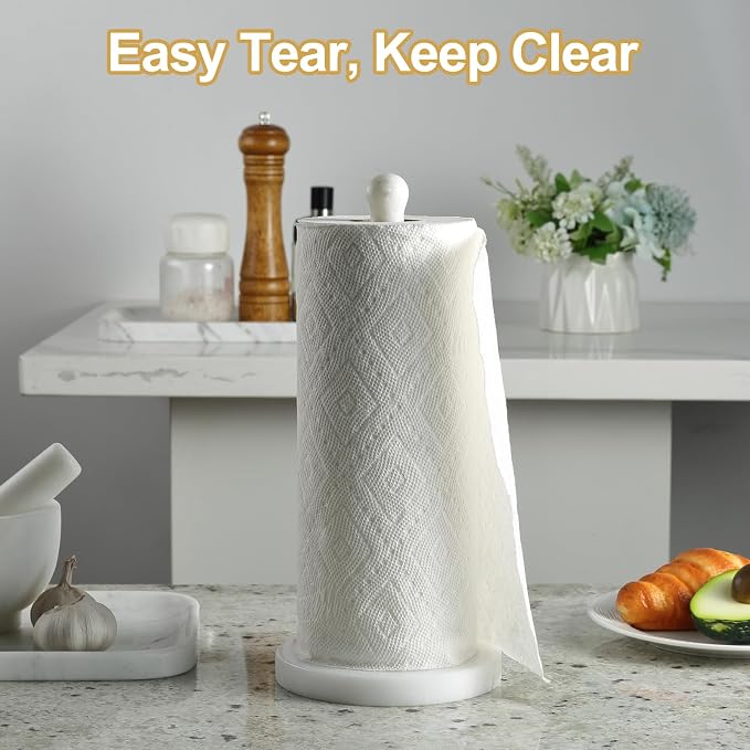 Koville Natural Marble Paper Towel Holder Countertop, - Image 4