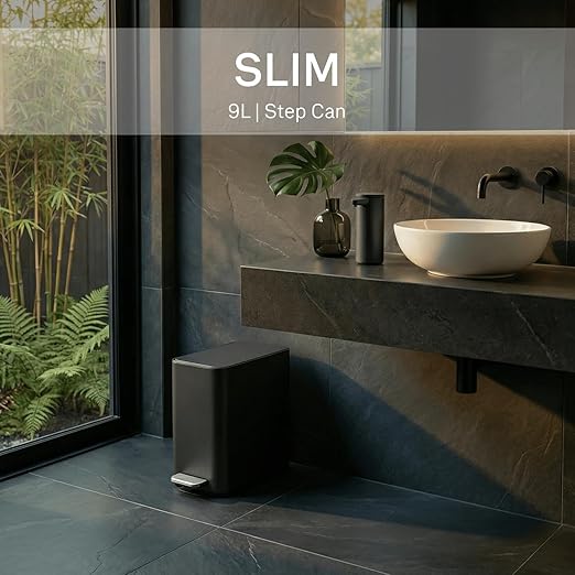 simplehuman Slim Step Can, 9L / 2.4 Gallon Primary Bathroom Trash Can, Liner - Image 2