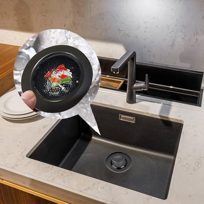 2 Pcs Black Stainless Steel Mesh Sink Drain Strainer, 4.5" Top / 3" Kitchen - Image 4