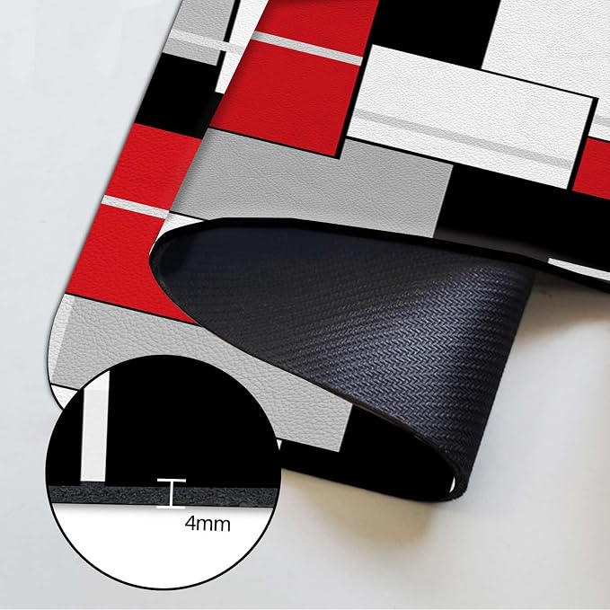 MCALK Geometric Red Kitchen Sink Faucet Mat Splash Guard, Absorbent Quick-Dry - Image 6