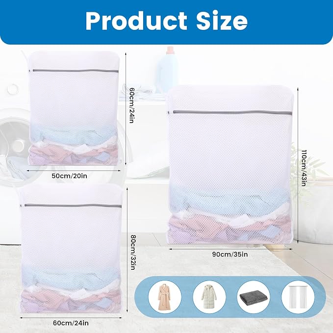 Dntorx 3 Pack X-Large + XX-Large + XXX-Large Mesh Laundry Bag - Image 2