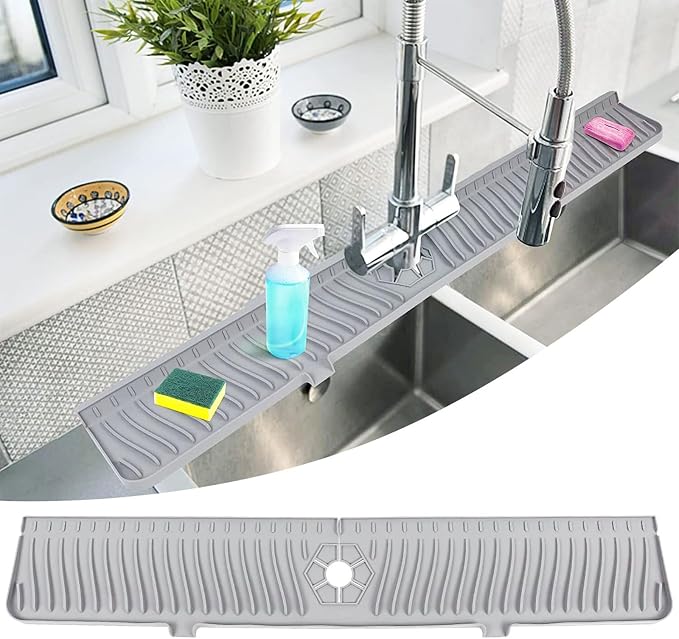 30 Inch Kitchen Sink Splash Guard, Large Size Faucet Mat by highydroLED