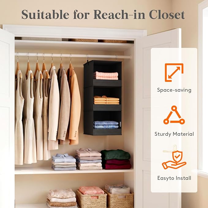 Lifewit RV Storage and Organization, Hanging Closet Shelves | 3 Shelf Front - Image 4