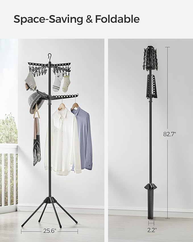 SONGMICS Clothes Drying Rack, 72.8-Inch Drying Rack, 3 Rotatable Arms | - Image 3