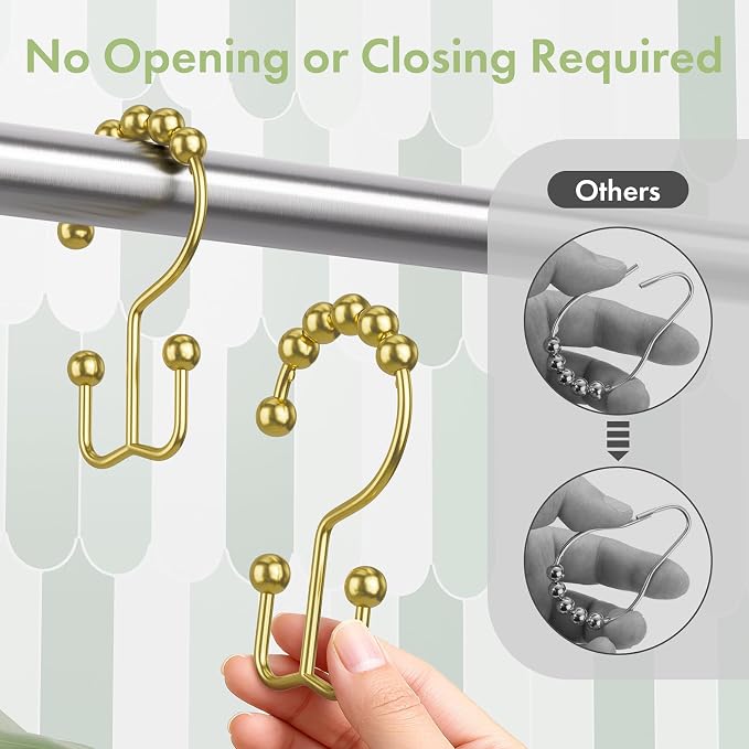 Amazer Gold Shower Curtain Hooks, Shower Rings - Image 5