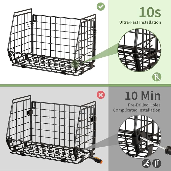 Hanging Fruit Basket for Kitchen, 3 Pack Vegetable Produce Basket - Image 3