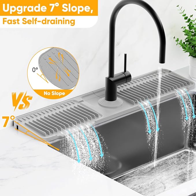 24'' Folding Faucet Mat for Kitchen Sink Splash Guard Kitchen Sink Faucet Mat - Image 3