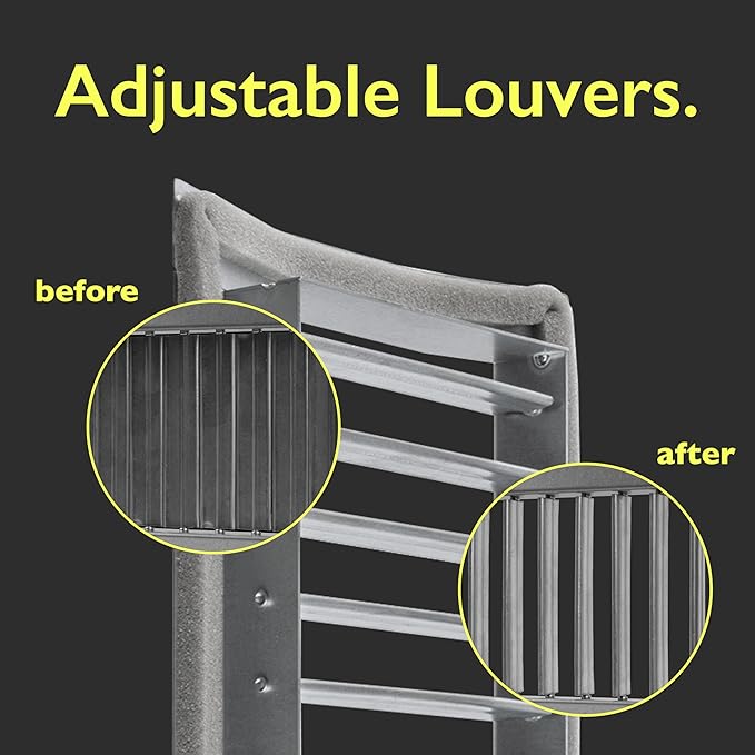 17" x 5" Grille for Round Spiral Duct - Galvanized Steel Register Vent Cover for HVAC Ducting System - 2 Way Adjustable Louver Blades - Air Duct Ventilation Grill Conditioner/Air Exhaust