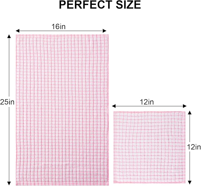 Kitinjoy Cotton 12 Pack Kitchen Towels and Dishcloths Sets - Image 6