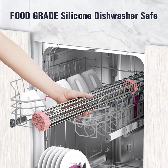 Tomorotec Roll Up Dish Drying Rack Over Sink, 304 Steel, Heat-Resistant Trivet - Image 7