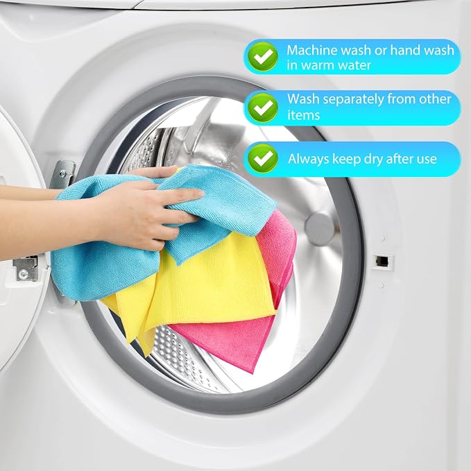 Forggon 15pcs Microfiber Cleaning Cloth Lint Free, Streak Free, Non-Abrasive - Image 9