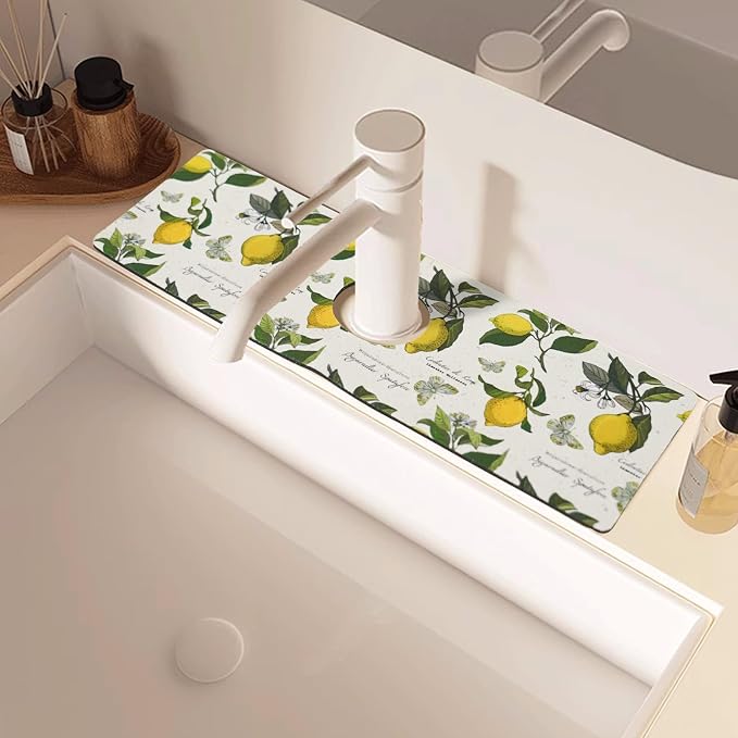 Sink Faucet Absorbing Mat, 2 Pack Drying Mat Around Faucet Sink Splash Guard - Image 2