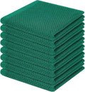 Homaxy 100% Cotton Waffle Weave Kitchen Dish Cloths 8-Pack, Dark Green | 12 x by Homaxy