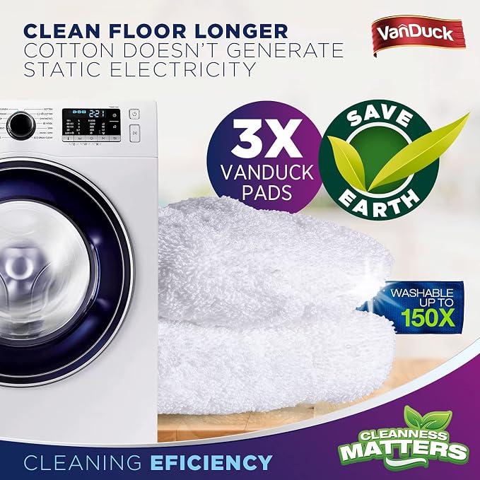 VanDuck 100% Cotton Terry Mop Pads 15x8 Inches - Image 5