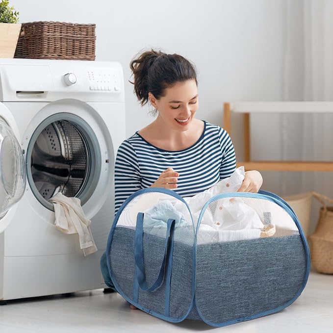 Collapsible Laundry Baskets, Tear Proof Pop Up Laundry Hamper - Image 2